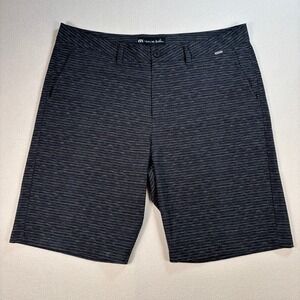 Travis Mathew Shorts‎ Men's 37x9 Black Heather Stripe Golf Performance Stretch